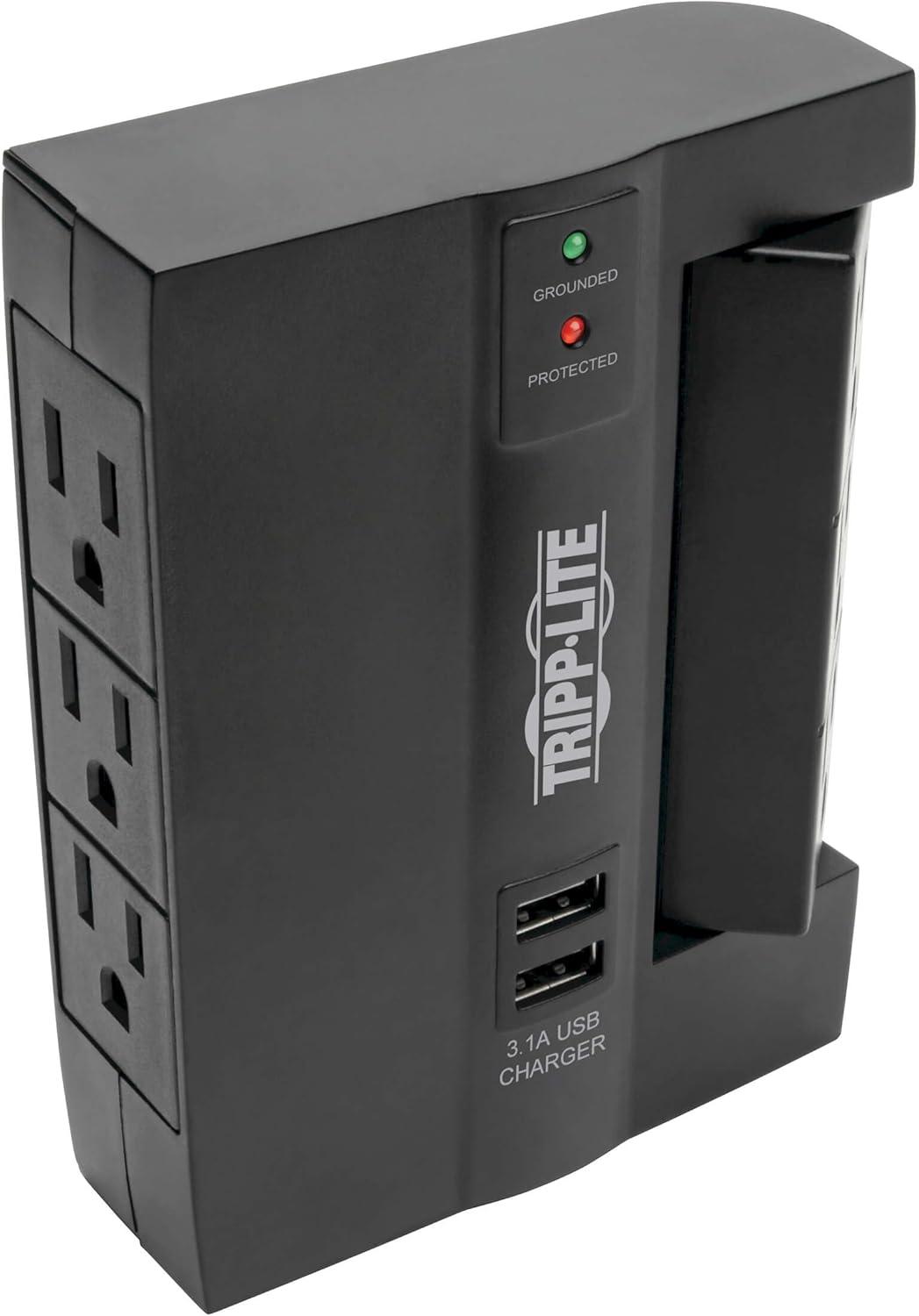 Tripp Lite SWIVEL6USB Protect It! 6-Outlet Surge Protector with 3 Rotatable Outlets & 2 USB Ports