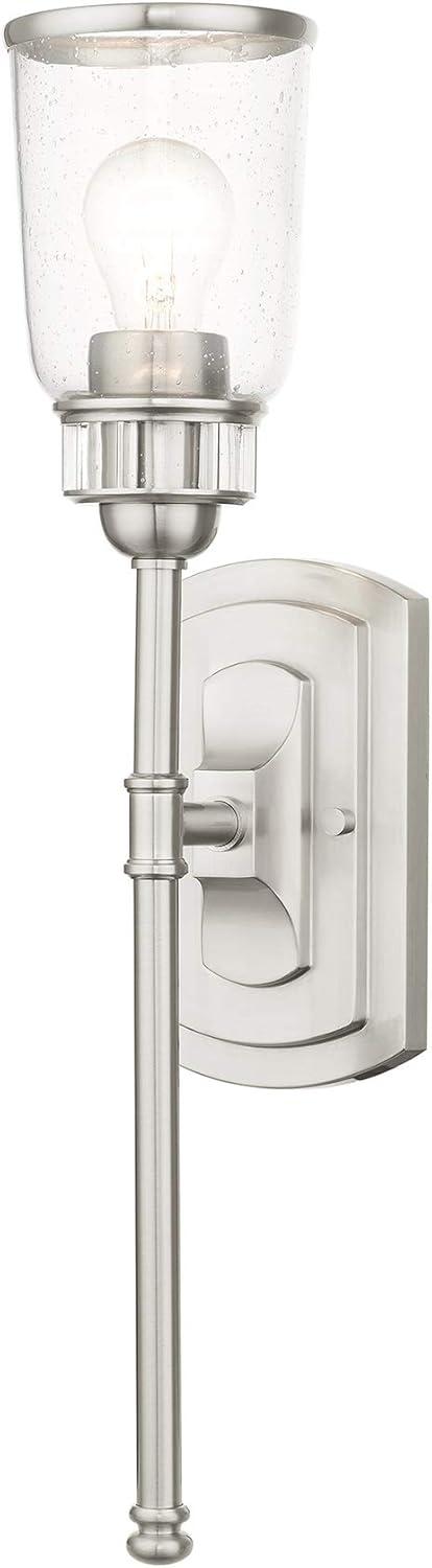Livex Lighting Lawrenceville 1 Light Wall Sconce Brushed Nickel Finish