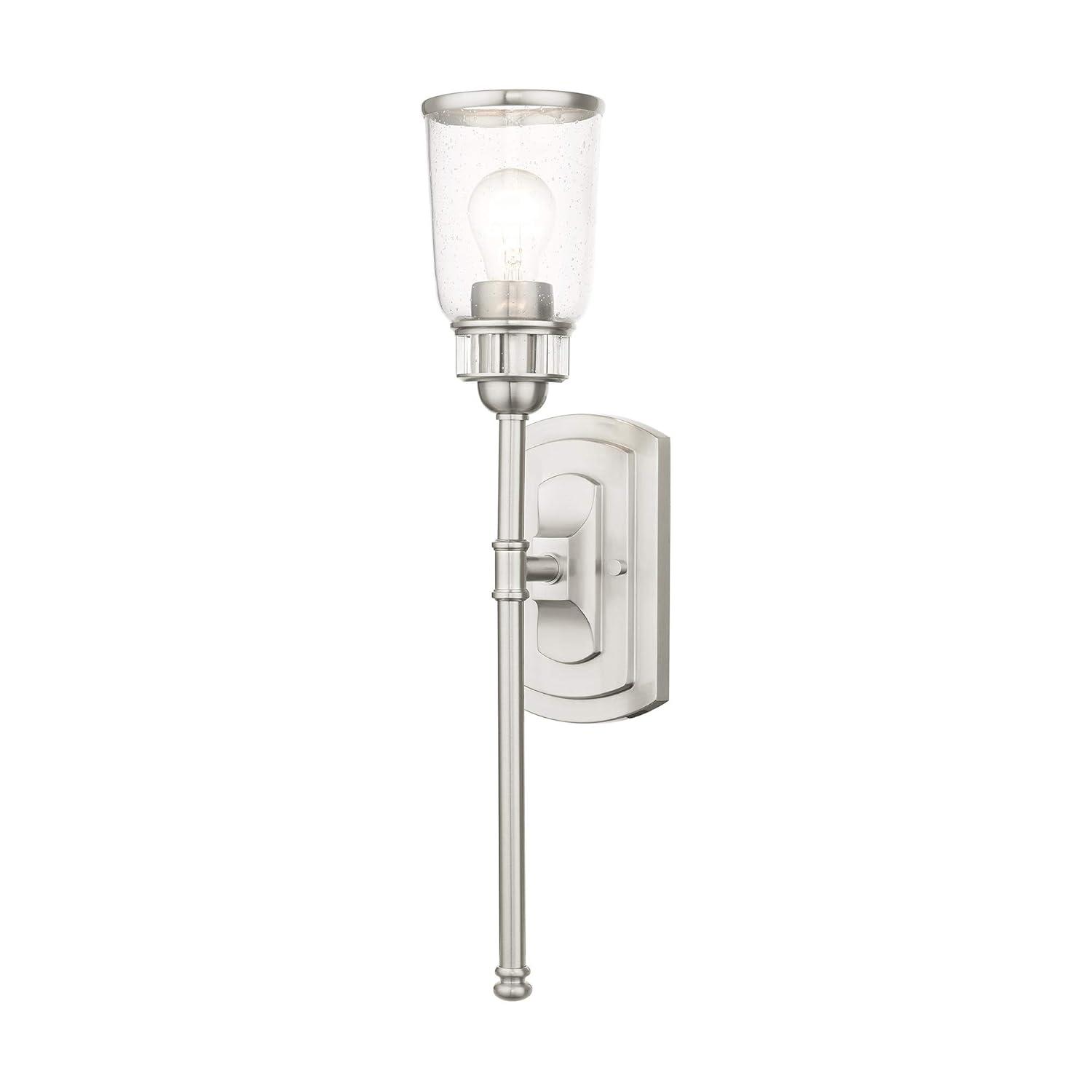 Livex Lighting Lawrenceville 1 Light Wall Sconce Brushed Nickel Finish