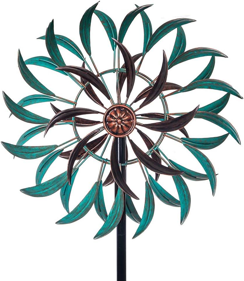 Copper and Teal 13" Metal Dual Motion Wind Spinner