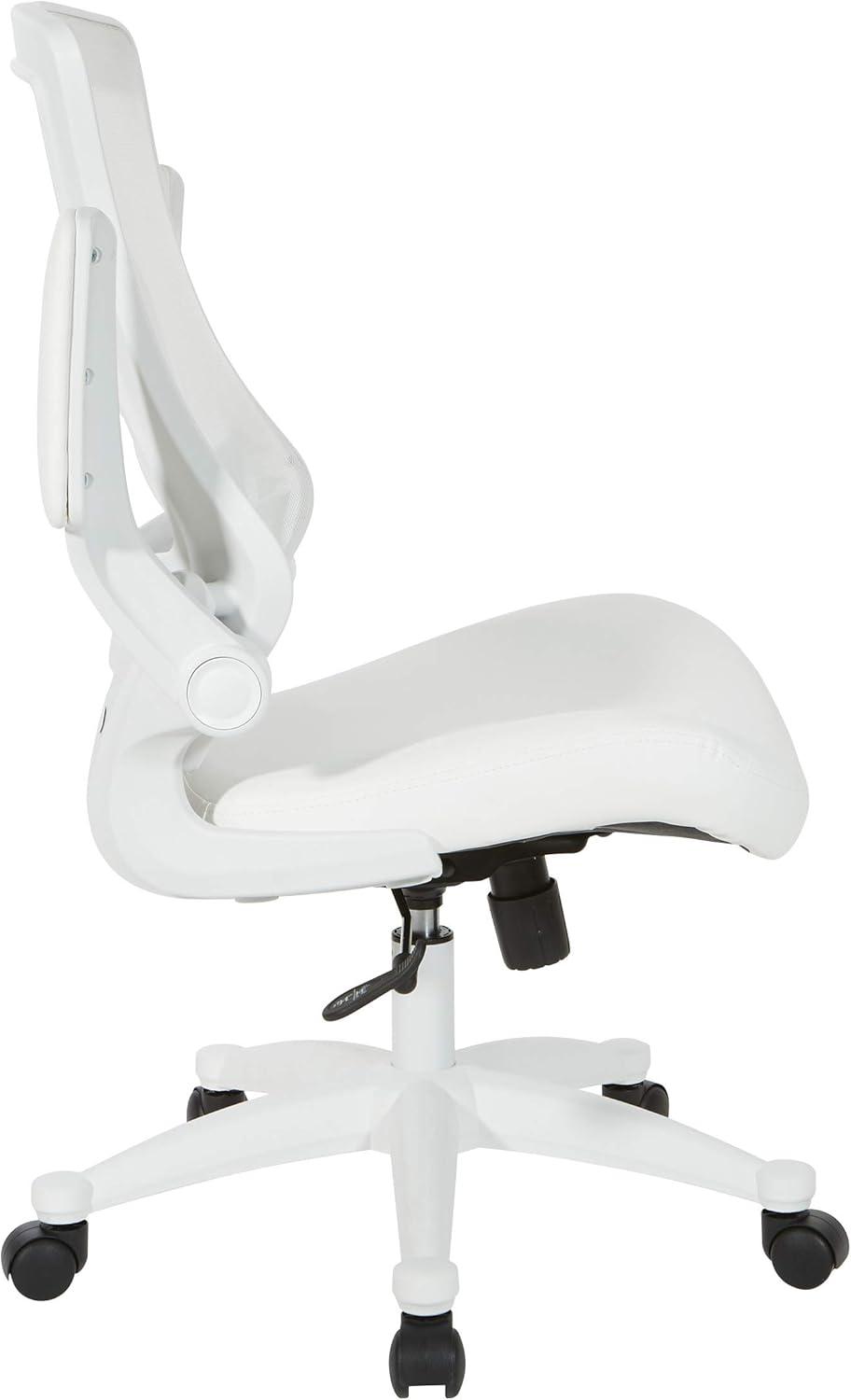 White Screen Back Manager's Chair in White Faux Leather