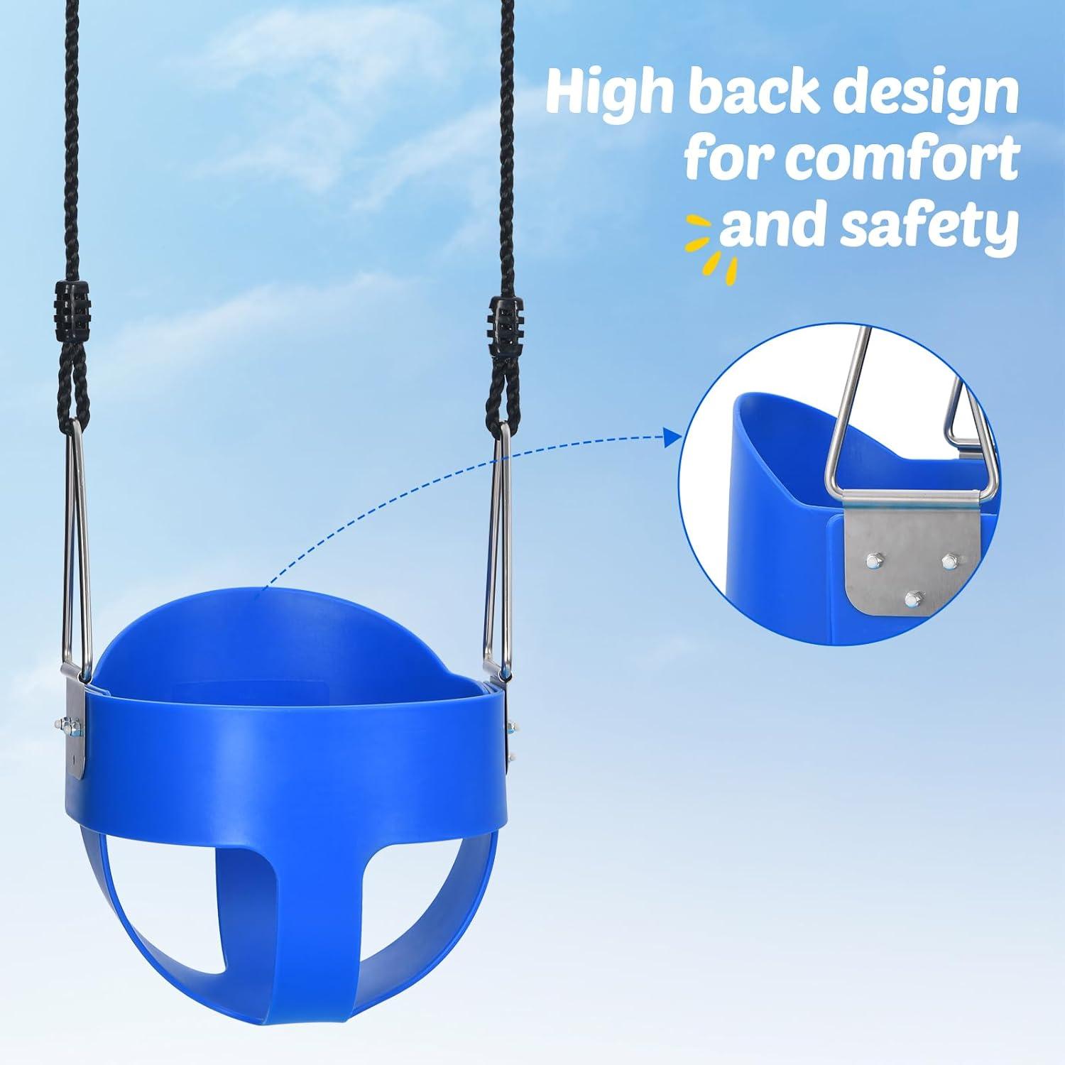 Kids Swing Set, Saucer Swing With Heavy Duty Outdoor A-Frame Metal Swing Stand For Playground Backyard, Style 2