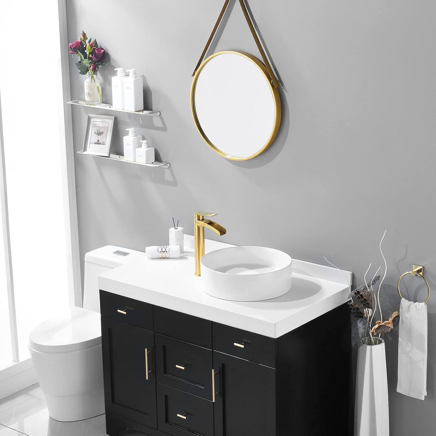 Brushed Gold Tall Single Handle Bathroom Faucet