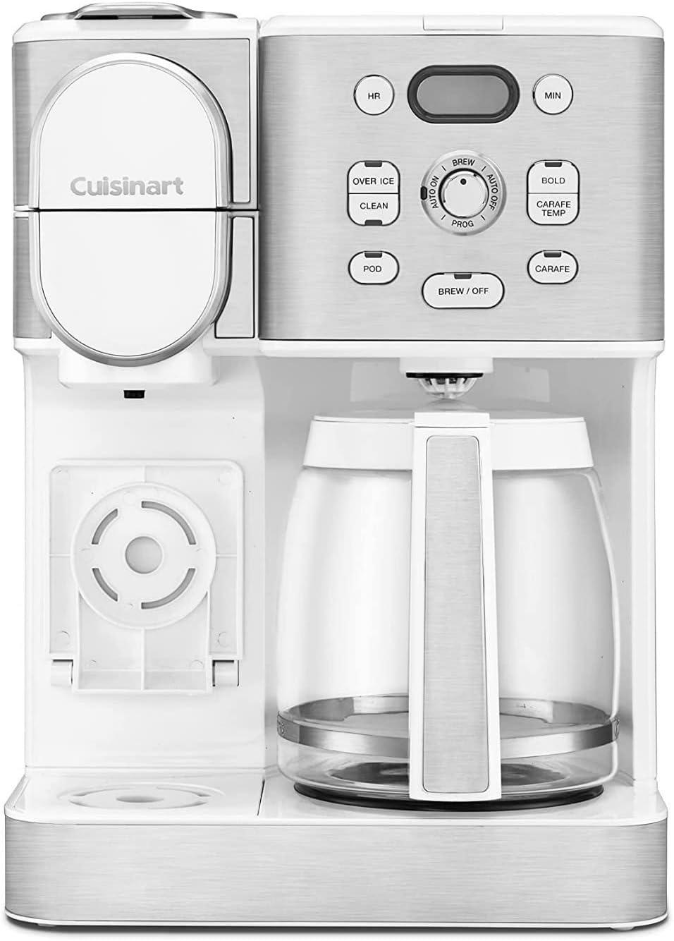 Cuisinart Coffee Center 2-IN-1 Coffee Maker and Single-Serve Brewer - White - SS-16W: Drip & Single Serve, 12 Cup, Programmable