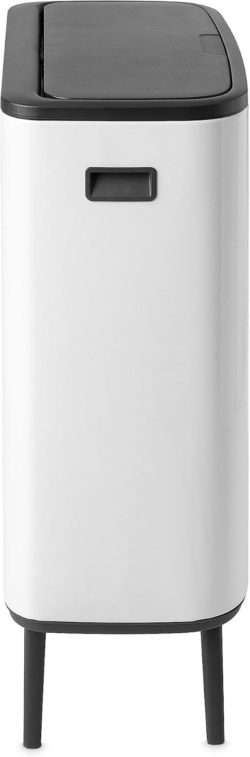 Brabantia Bo Hi Touch Top Dual Compartment Recycling Trash Can, 2 x 8 Gallon (16 Gallon Capacity)