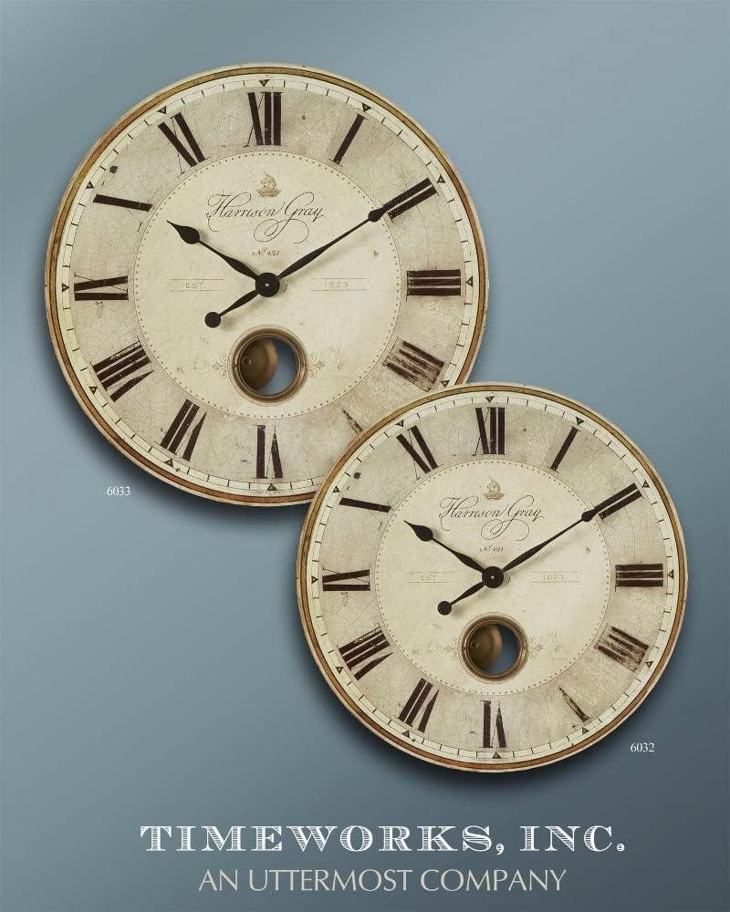 Harrison Oversized Beige Rustic Round Wall Clock