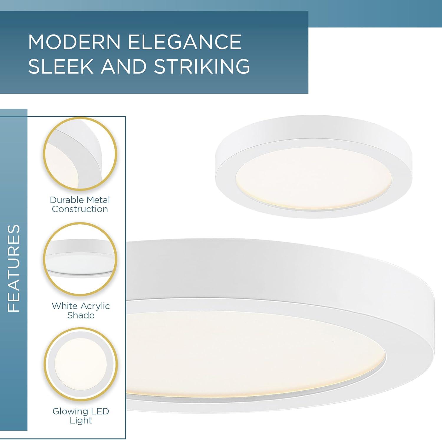 WIixle OST1708W Outskirt Modern Super Flush Mount Ceiling Lighting, 1-Light, LED 12 Watts, Fresco (1" H x 8" W)