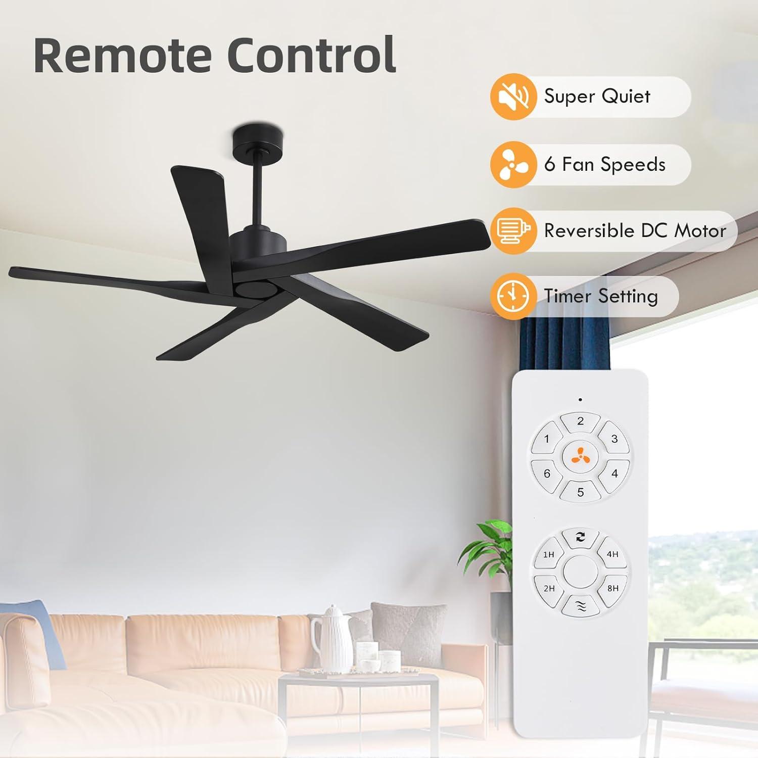 5-ABS Blades Indoor Ceiling Fan without Light