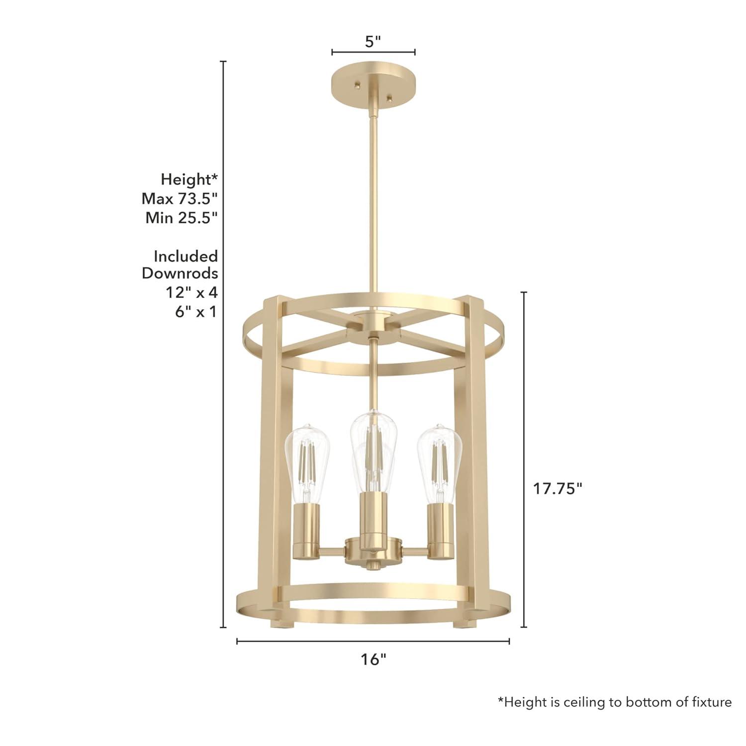 19959-Hunter Fans-Astwood 4-Light Lantern Chandelier in Caged Style-16 Inches Wide by 25.5 Inches High-Alturas Gold Finish