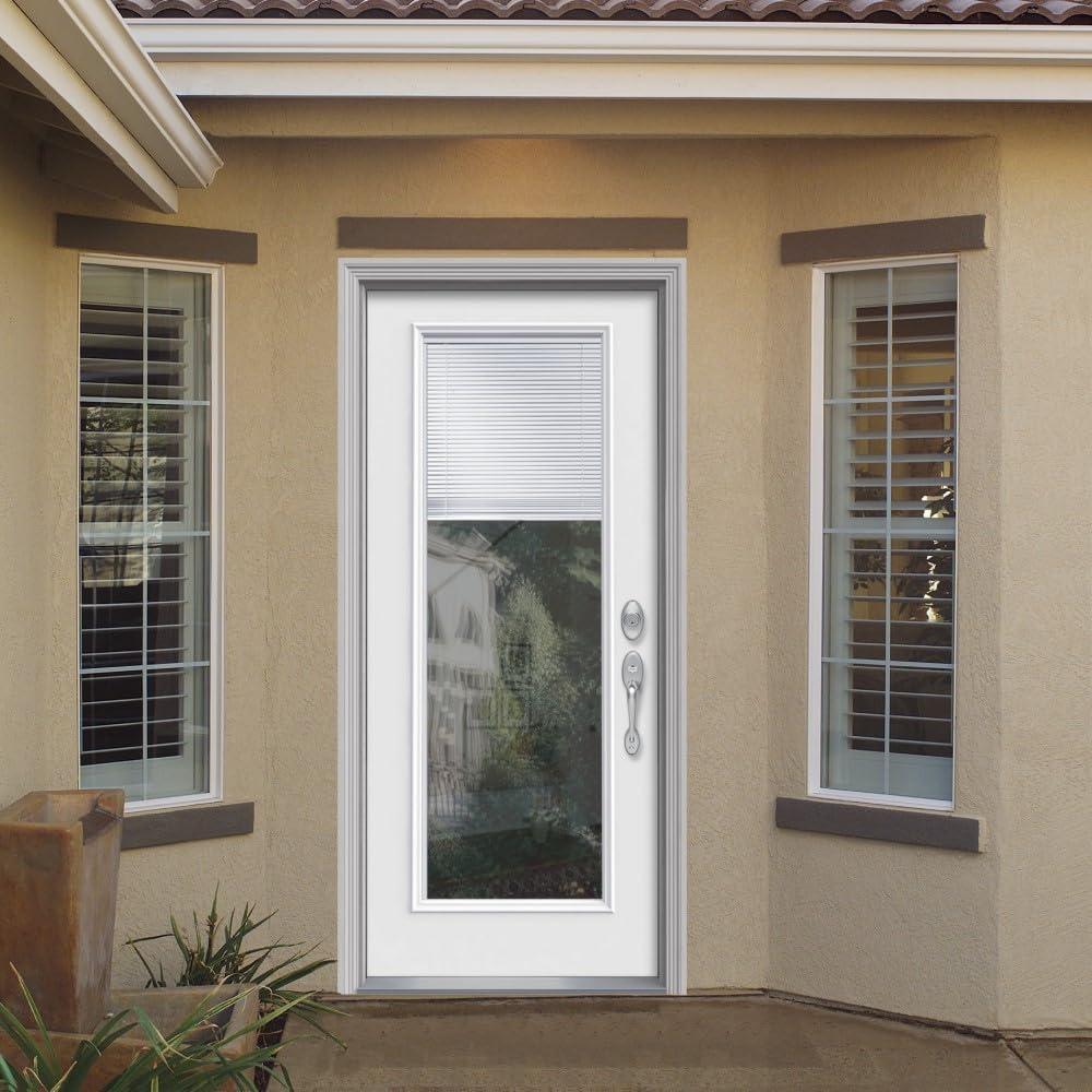 National Door Company EMJ686BLPR26R Steel Primed, Right Hand In-swing, Prehung Door, Full Lite, 30" x 80"