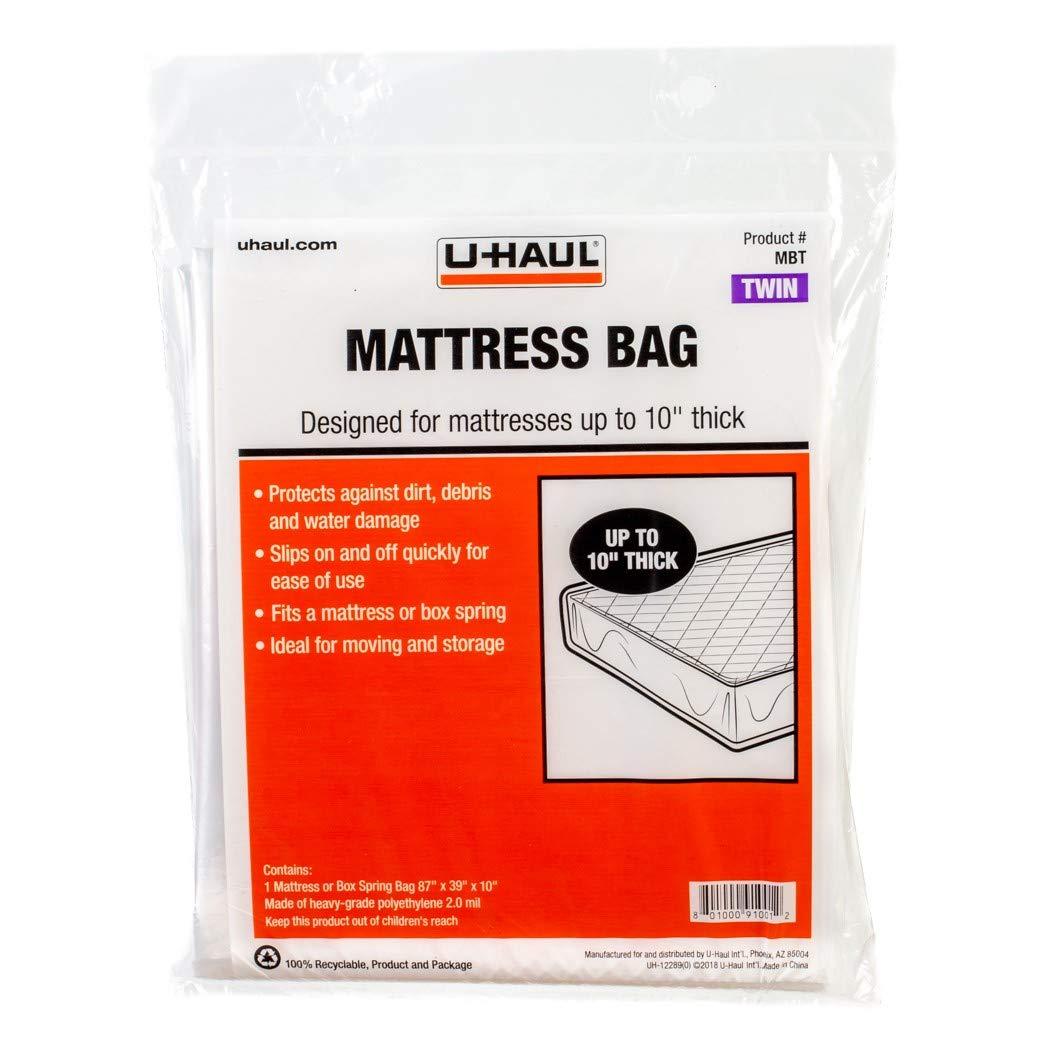 U-Haul Mattress Encasement Bag, Twin – Heavy-Grade Polyethylene, Dust and Water Protection