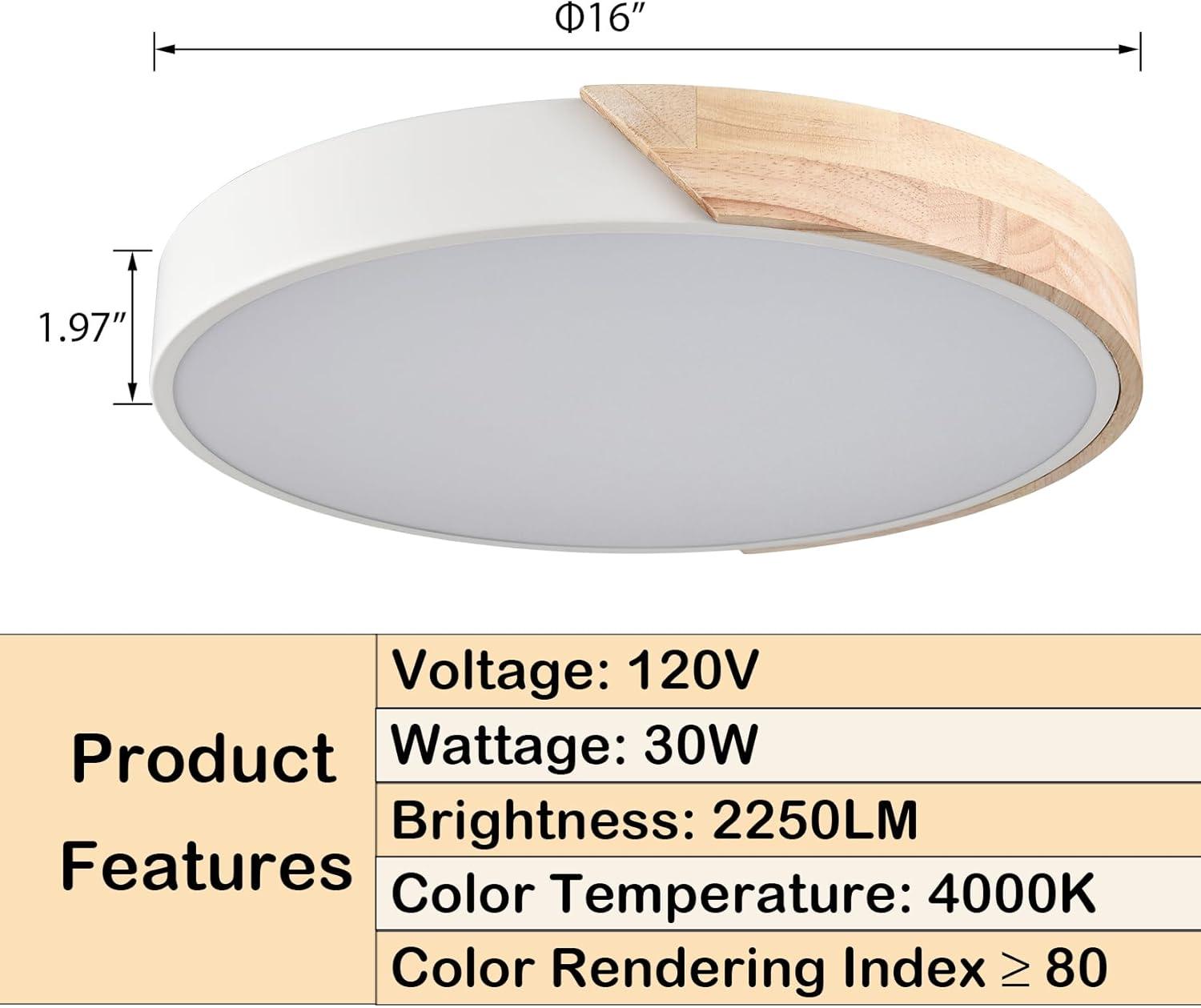 Modern White Flush Mount LED Ceiling Light Fixture