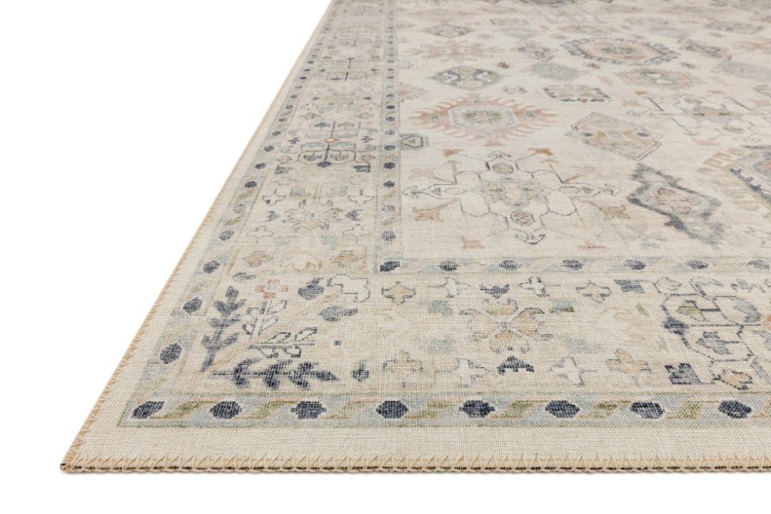 3'6"x5'6" Hathaway Rug Beige - Loloi Rugs: Traditional Medallion, Indoor Flat Pile, Polyester Canvas Backing