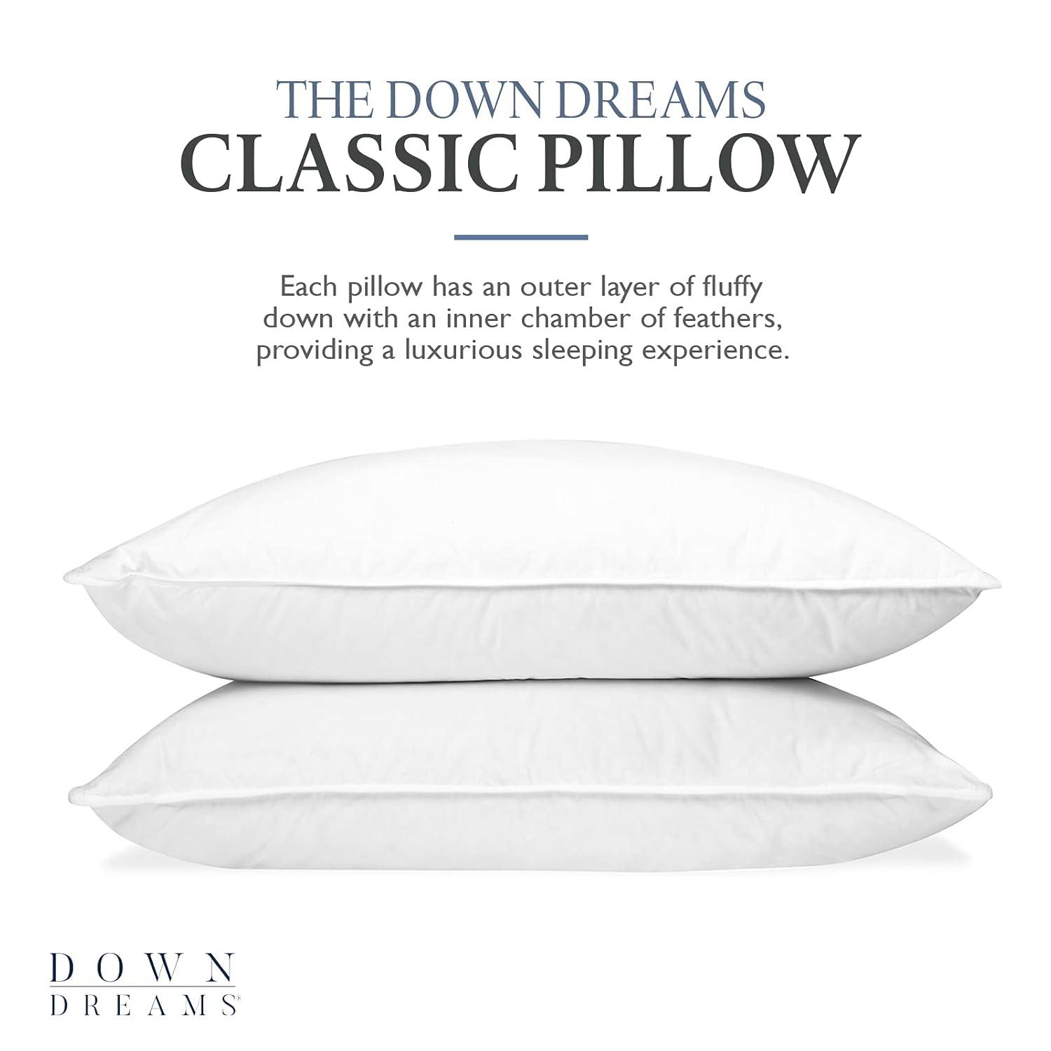 Down Dreams Manchester Mills Classic Pillows - Queen/Medium Support, 2-Pack