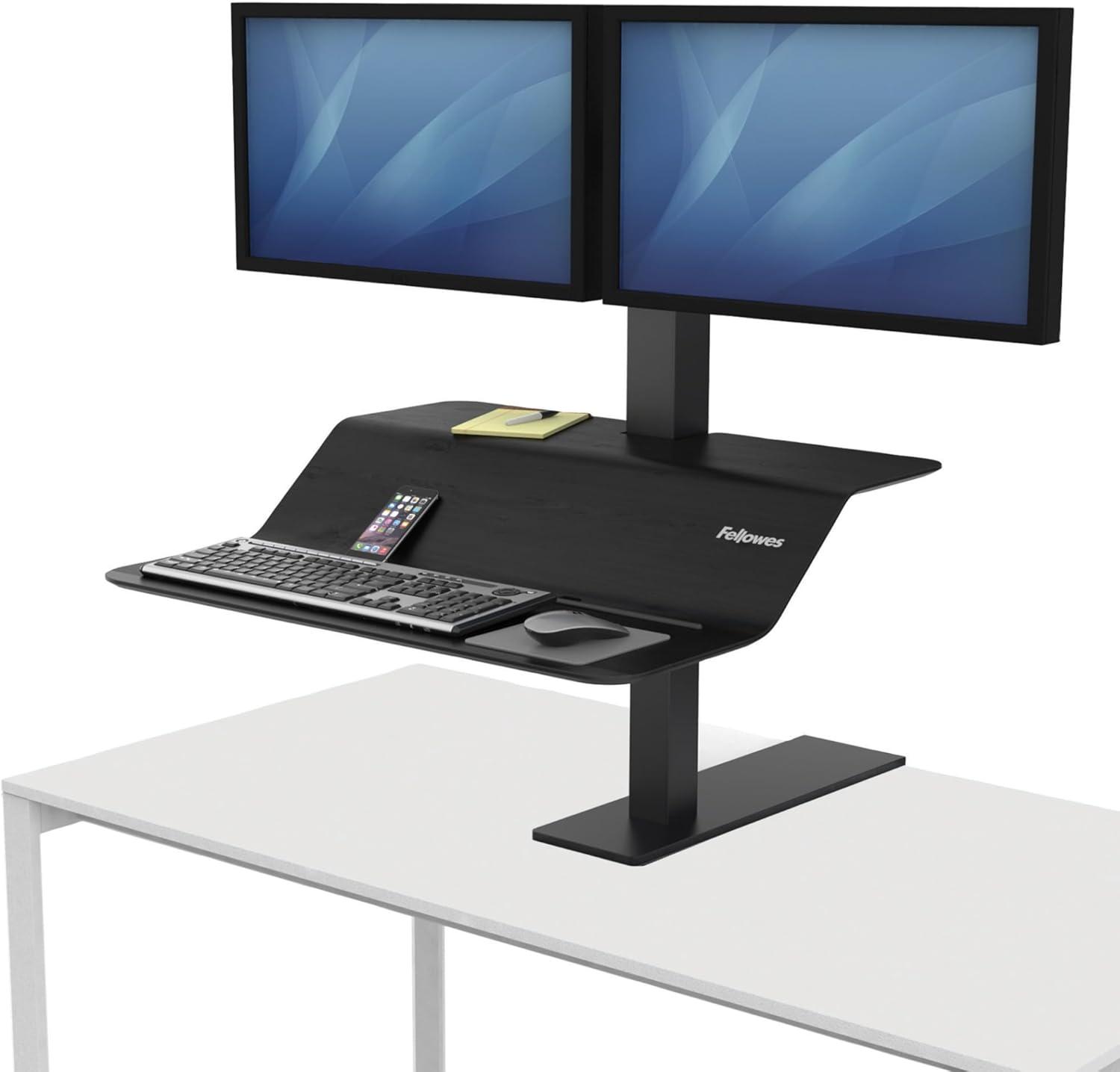 Fellowes 8082001 Lotus VE Sit Stand Workstation - Black