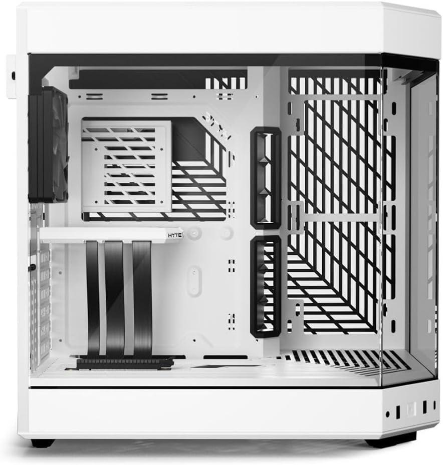 HYTE Y60 Modern Aesthetic Dual Chamber Panoramic Tempered Glass Mid-Tower ATX Computer Gaming Case with PCIe 4.0 Riser Cable Included, Snow White