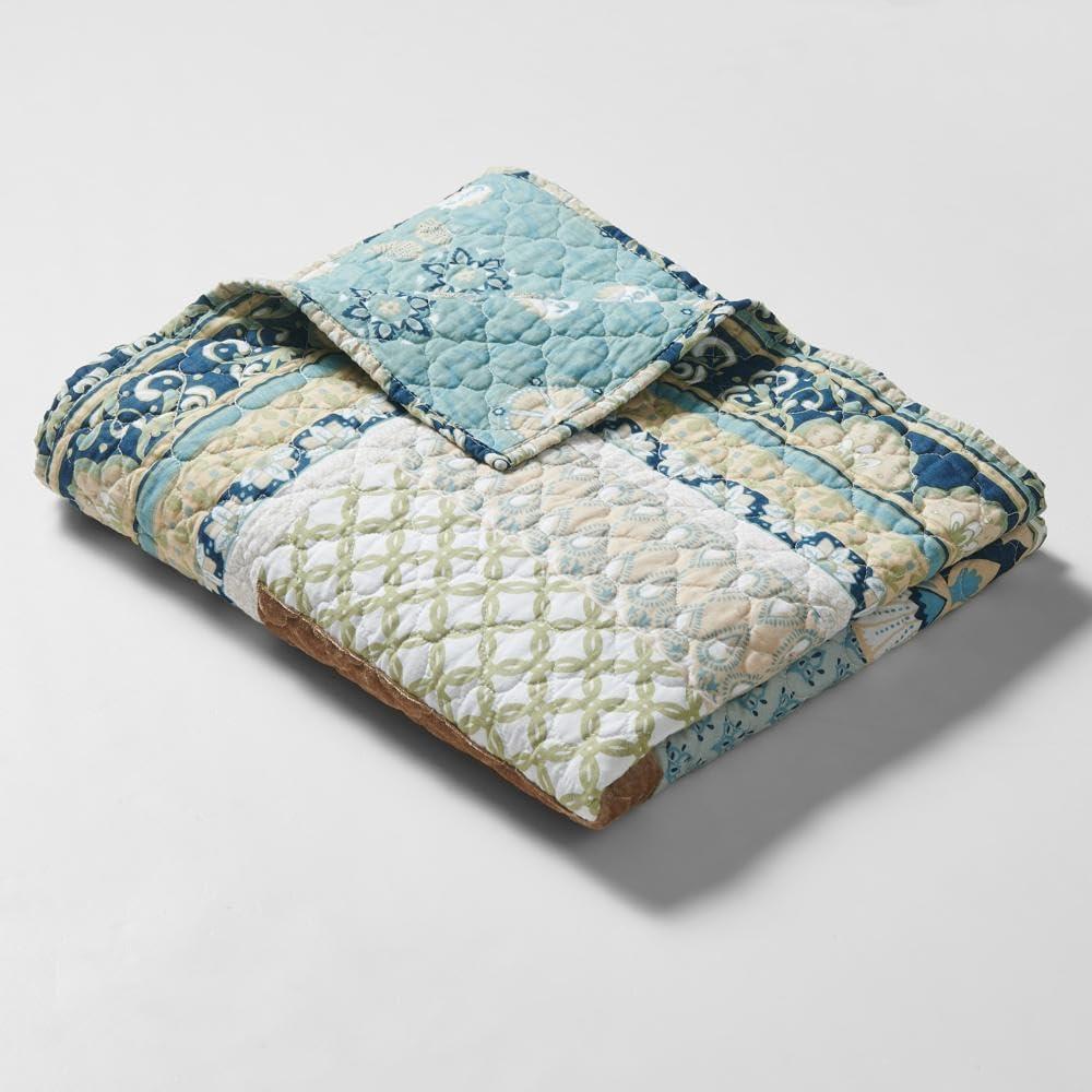 Greenland Home Fashions Thalia Embellished Reversible Quilted Cotton Throw