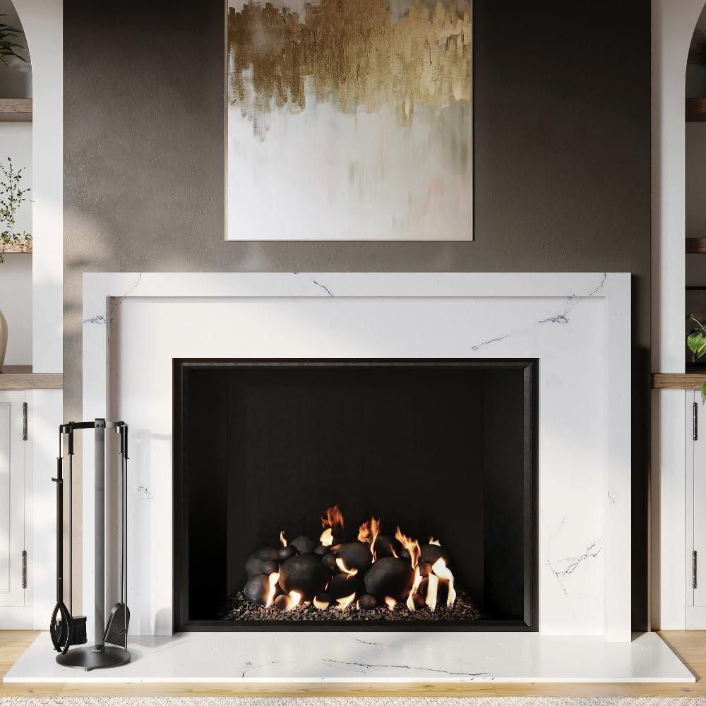 Modern Ember Modern Ember Knoll Fireplace Tool Set - Includes Brush, Shovel, Fire Poker, Tongs, and Stand - Steel