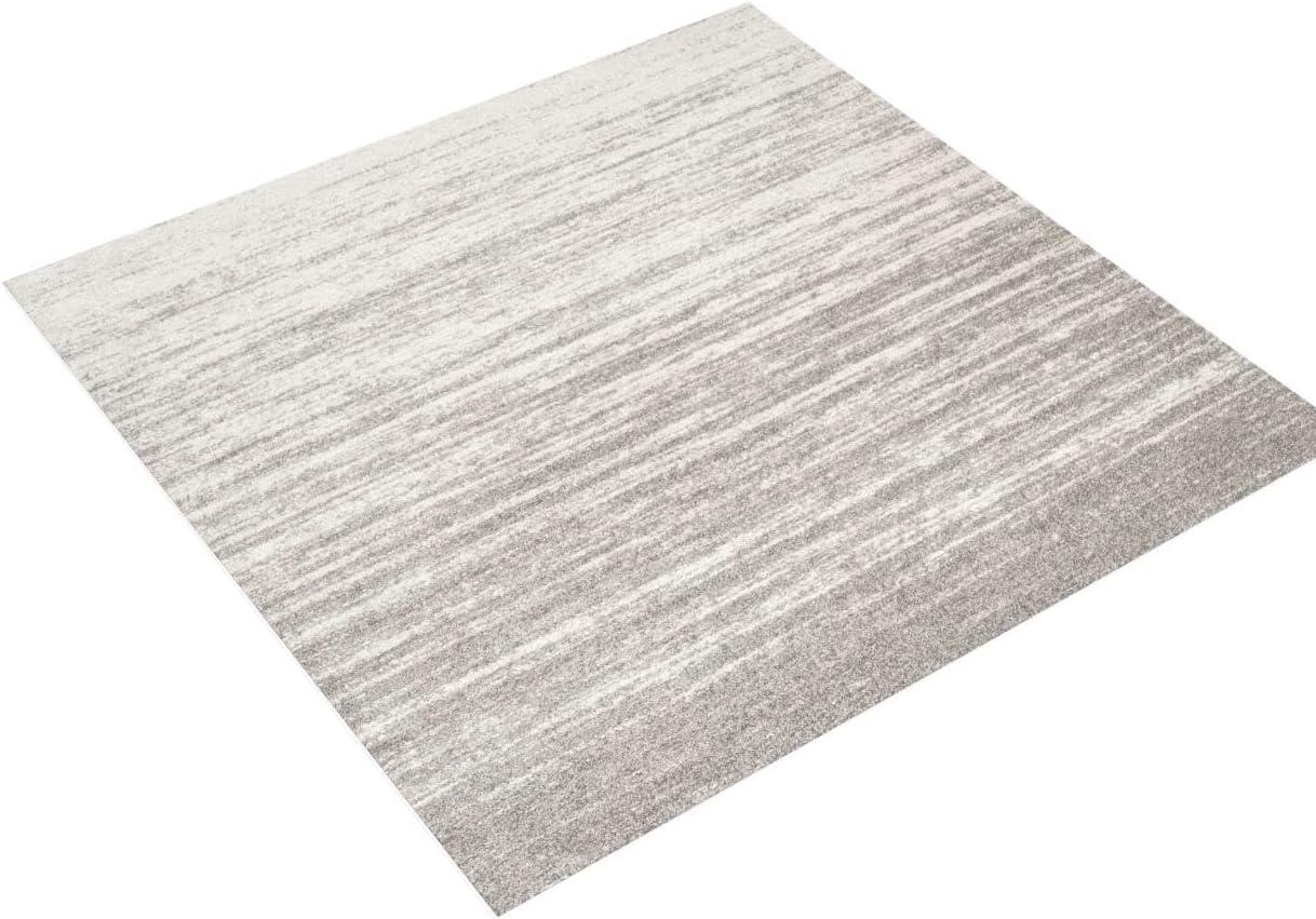 SAFAVIEH Adirondack Esmond Striped Area Rug, Light Grey/Grey, 10' x 10' Square