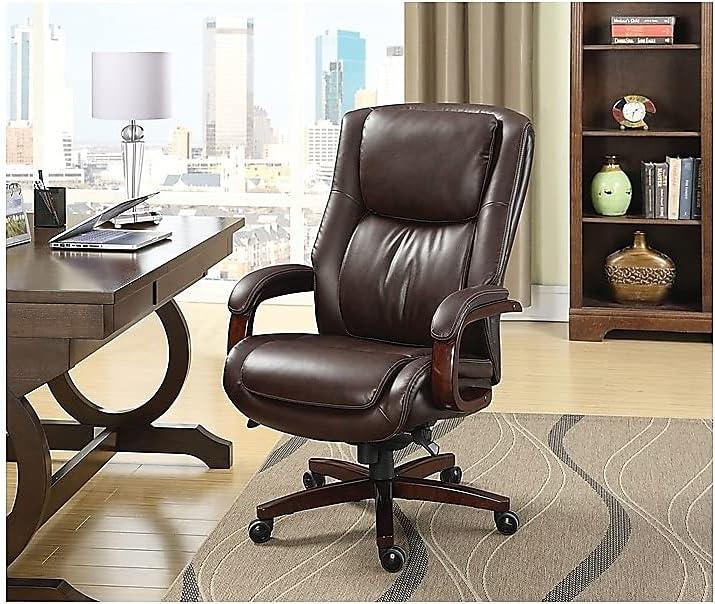 Brown Bonded Leather High Back Executive Swivel Chair