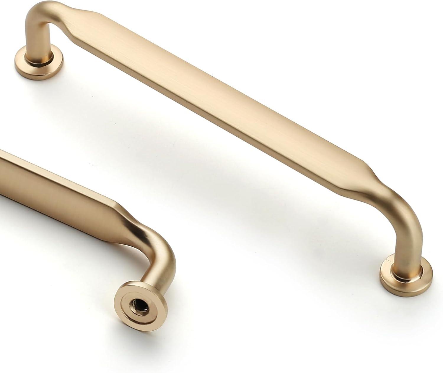 5-Inch Brushed Brass Modern Cabinet Pulls with Mounting Hardware