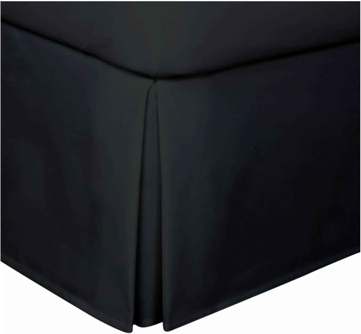 Luxury Hotel Microfiber Tailored Style Bed Skirt with Classic 14 Inch Drop Length, Full, Black