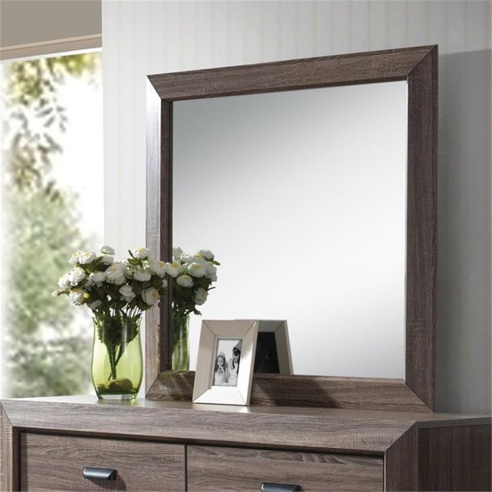 ACME Lyndon Mirror in Weathered Gray Grain