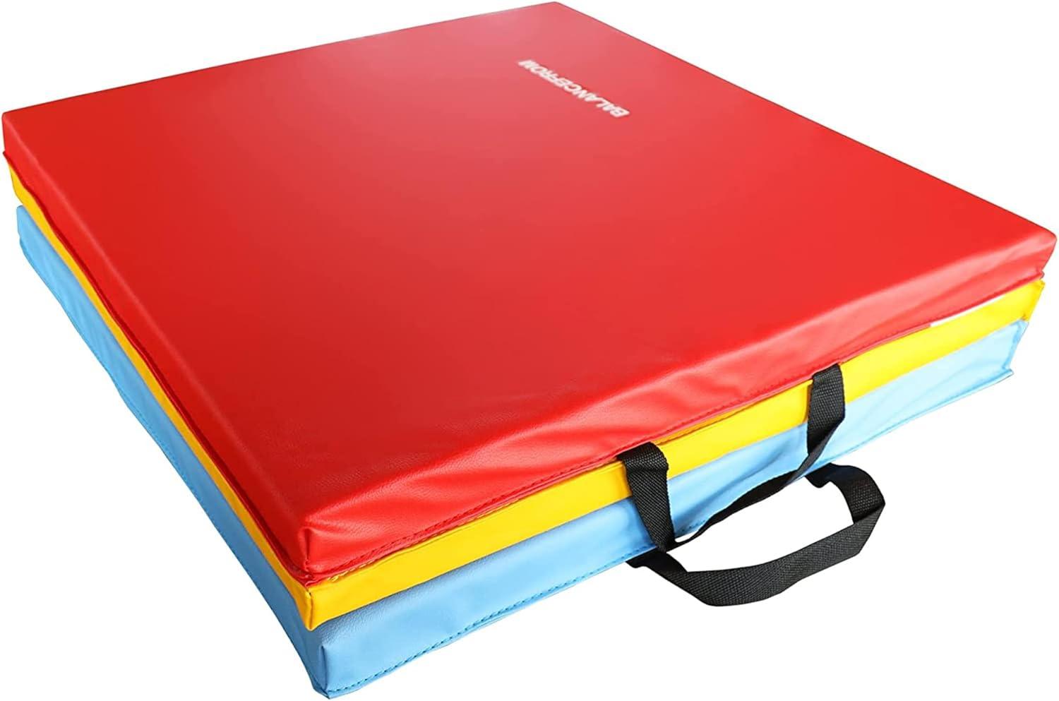 BalanceFrom Fitness Balancefrom Fitness Gogym 6' X 2' X 1.5" Folding 3 Panel Exercise Gym Mat, Blue