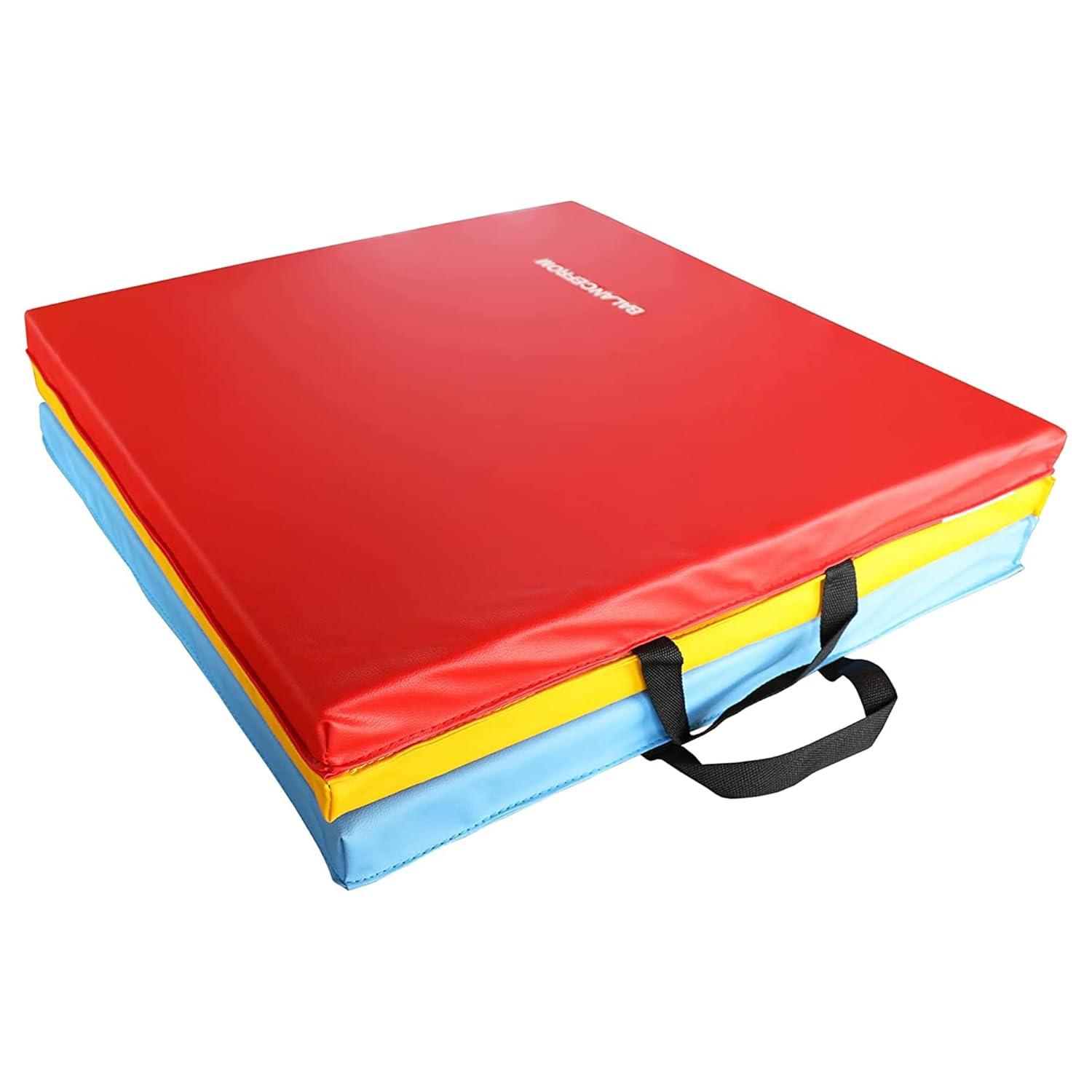 BalanceFrom Fitness Balancefrom Fitness Gogym 6' X 2' X 1.5" Folding 3 Panel Exercise Gym Mat, Blue