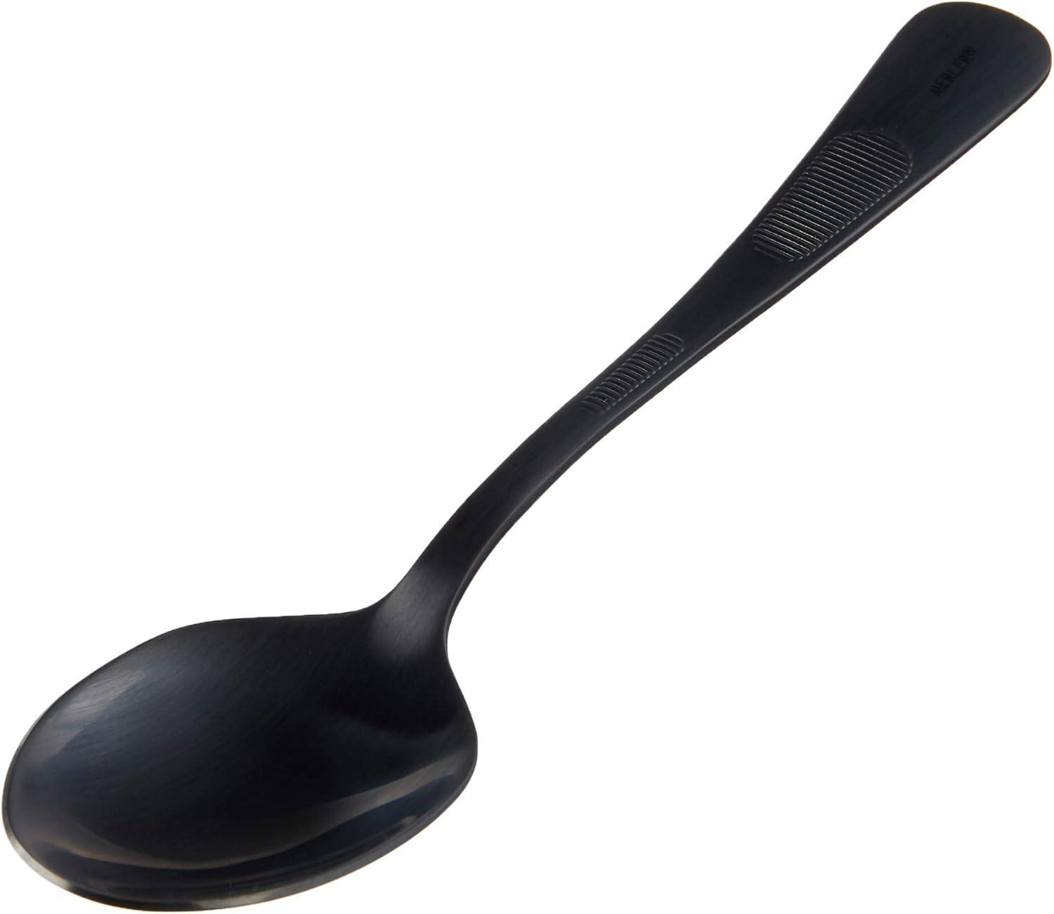 Matte Black Stainless Steel Precision Plating Spoon, 7-7/8 Inch