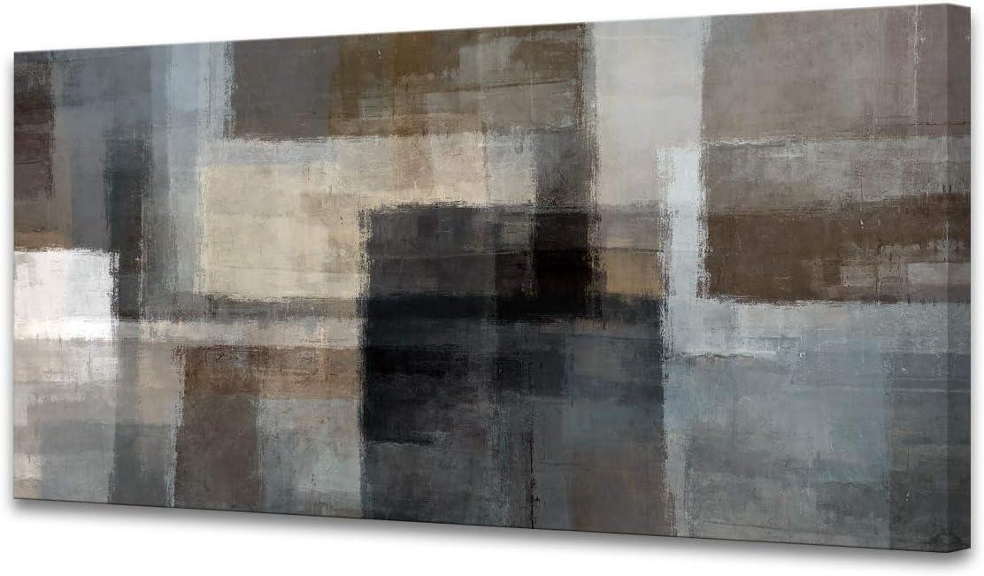 Abstract Gray and Brown Canvas Print Wall Art, 20x40 Inch