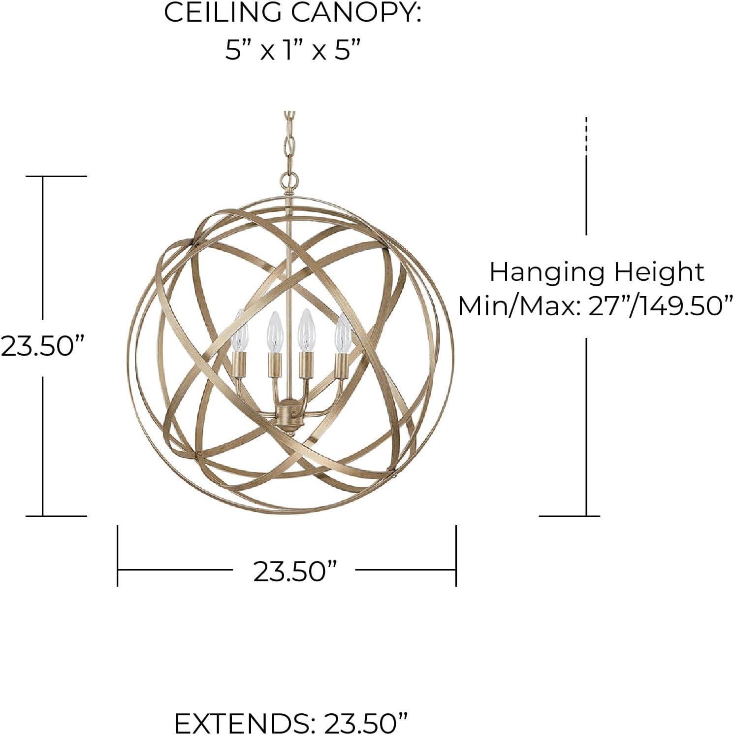 4 Light Pendant in Transitional Style 0 High By 0 Wide-Winter Gold Finish Bailey Street Home 309-Bel-4166125