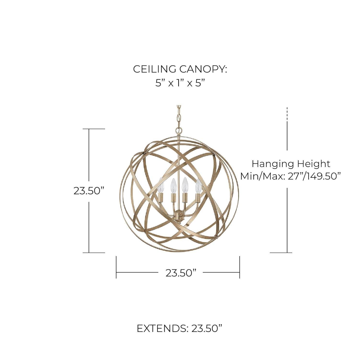 Capital Lighting 4234 Axis 4 Light 23" Wide Cage Pendant - Gold