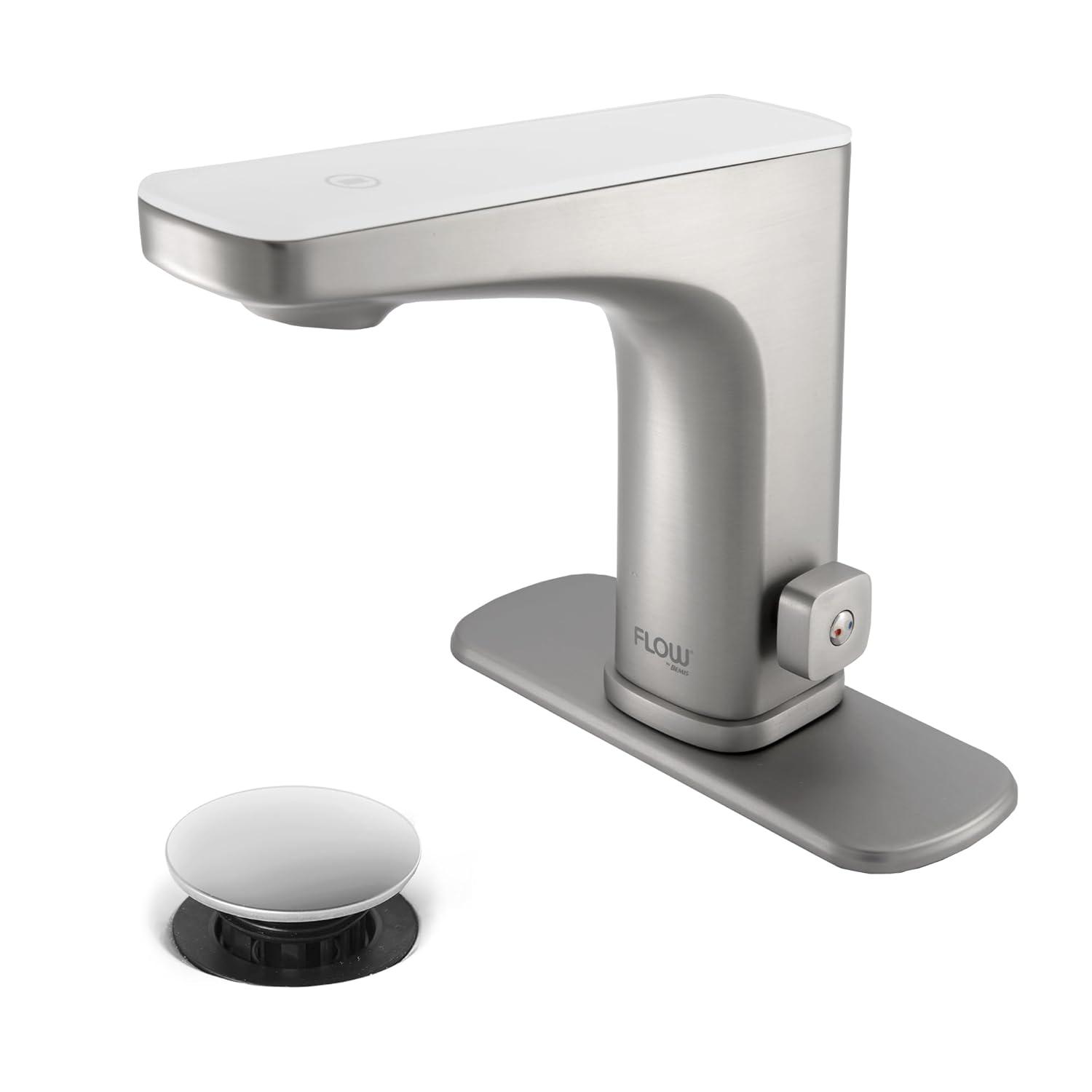 Bio Bidet Grove Touchless Bathroom Sink Faucet, Hands Free or Touch Activated, Brushed Nickel