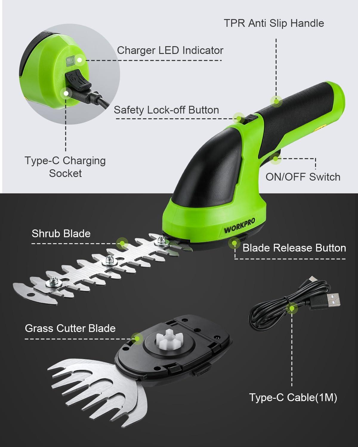 Green and Black Cordless Grass Shear and Shrub Trimmer