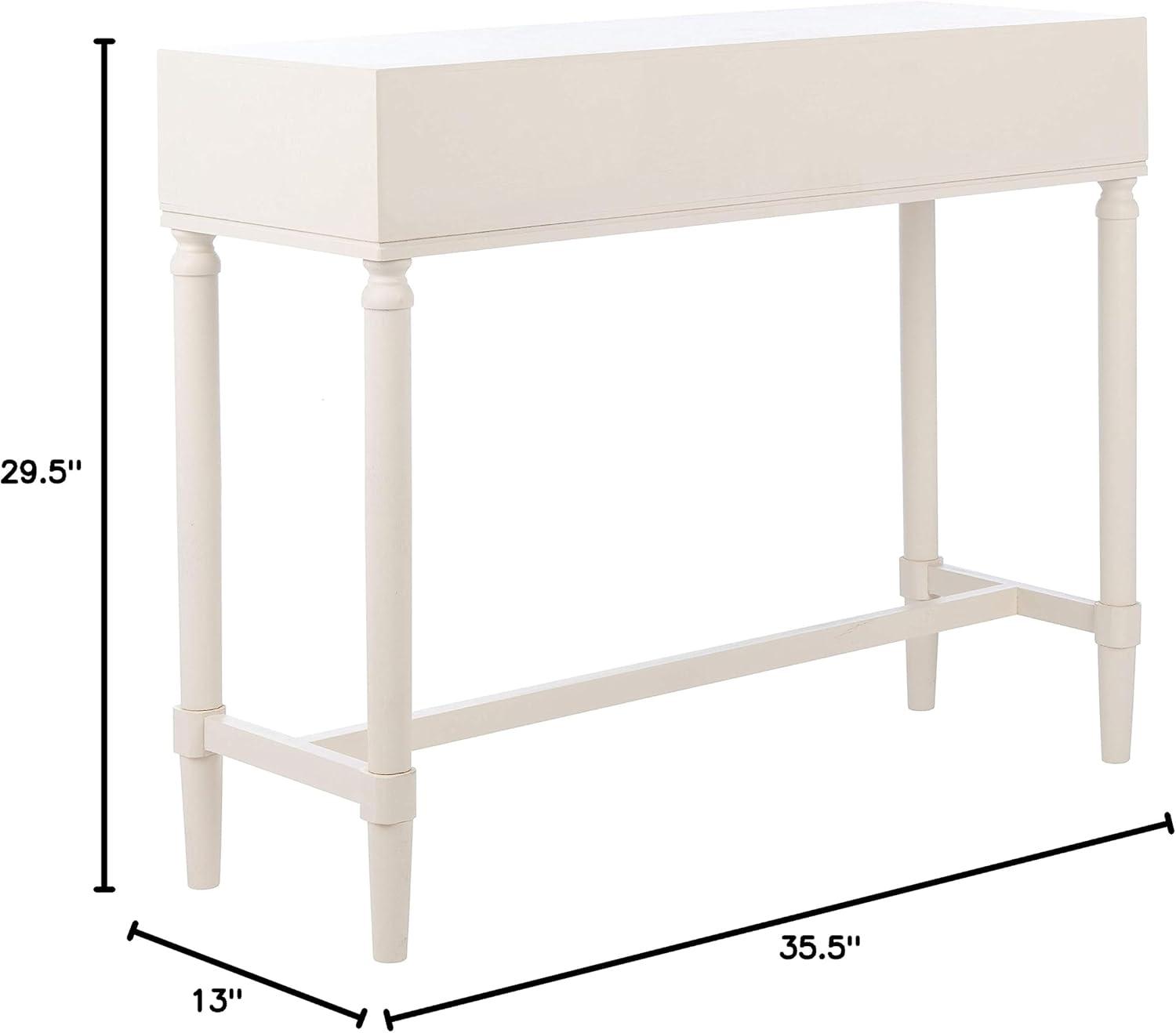 SAFAVIEH Estella Modern 2 Drawer Console Table, White