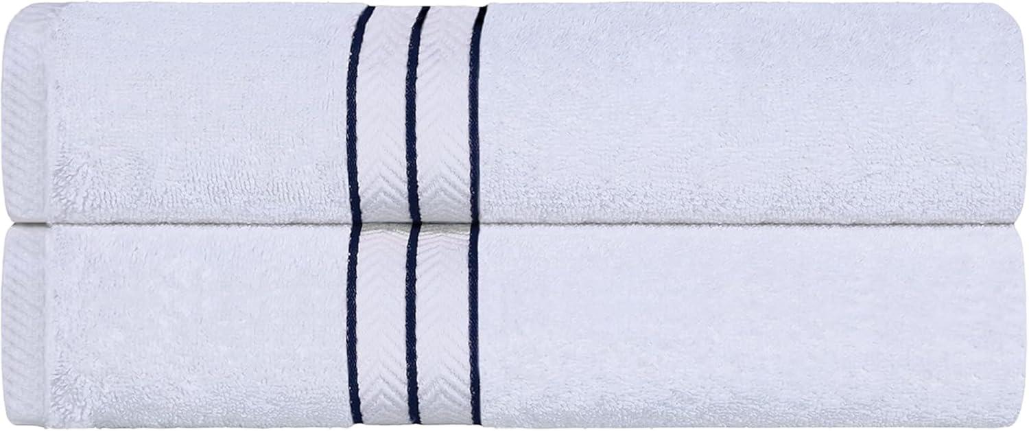 Superior Turkish Cotton Ultra-Plush 2-Piece Bath Towel Set, Towels for Shower, Bathroom, Home Essentials, Spa, Guest/Master Bath, Airbnb, Apartment, Adults and Kids, Soft Quick Drying, Navy Blue