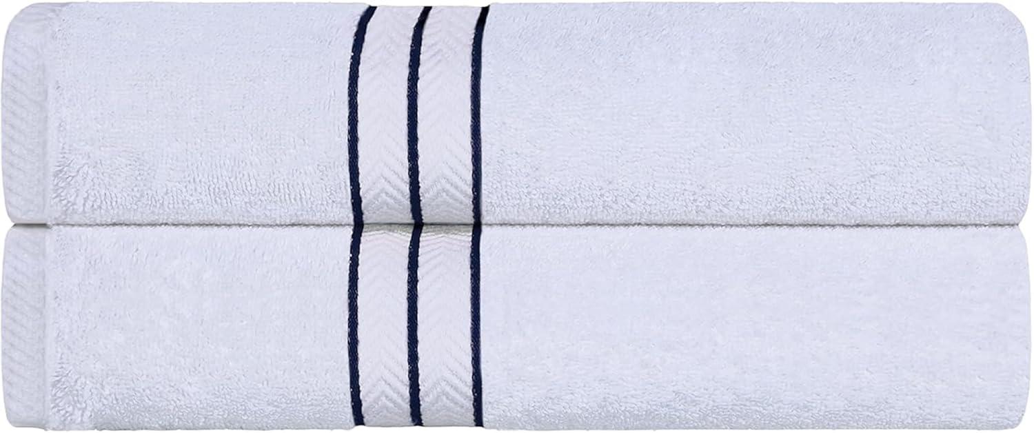 Superior Turkish Cotton Ultra-Plush 2-Piece Bath Towel Set, Towels for Shower, Bathroom, Home Essentials, Spa, Guest/Master Bath, Airbnb, Apartment, Adults and Kids, Soft Quick Drying, Navy Blue
