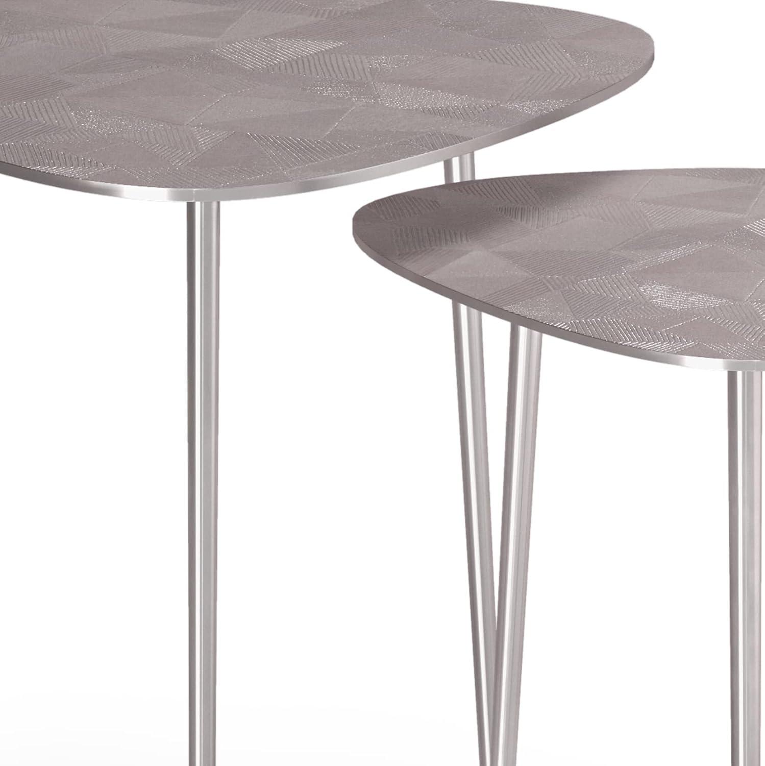 Shelton 2 Pc Metal Nesting Table in Nickel