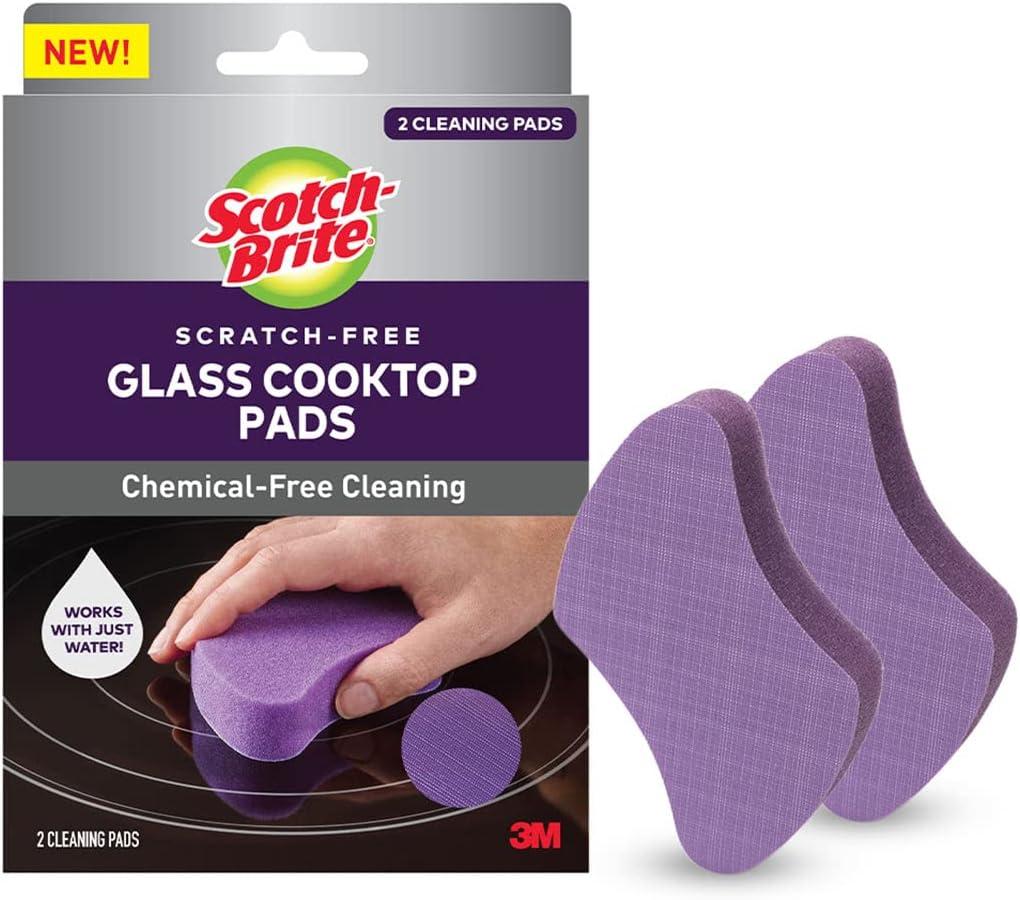 Scotch-Brite Non-Scratch Purple Glass Cooktop Cleaning Pads