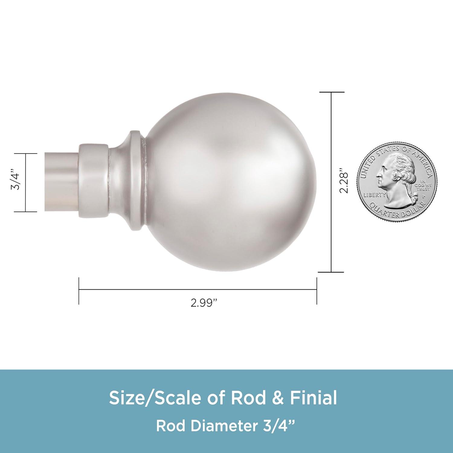 Kenney Manchester Mercer 3/4" Brushed Nickel Single Curtain Rod