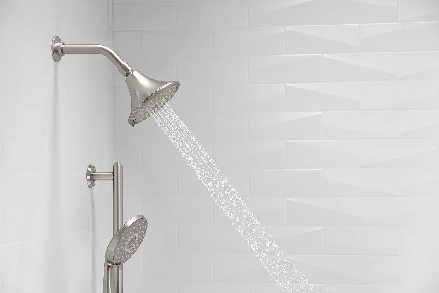 Forte 2.5 gpm Multifunction Wall Mount Showerhead, Three Spray Settings, 5.5" High Pressure Spray Head