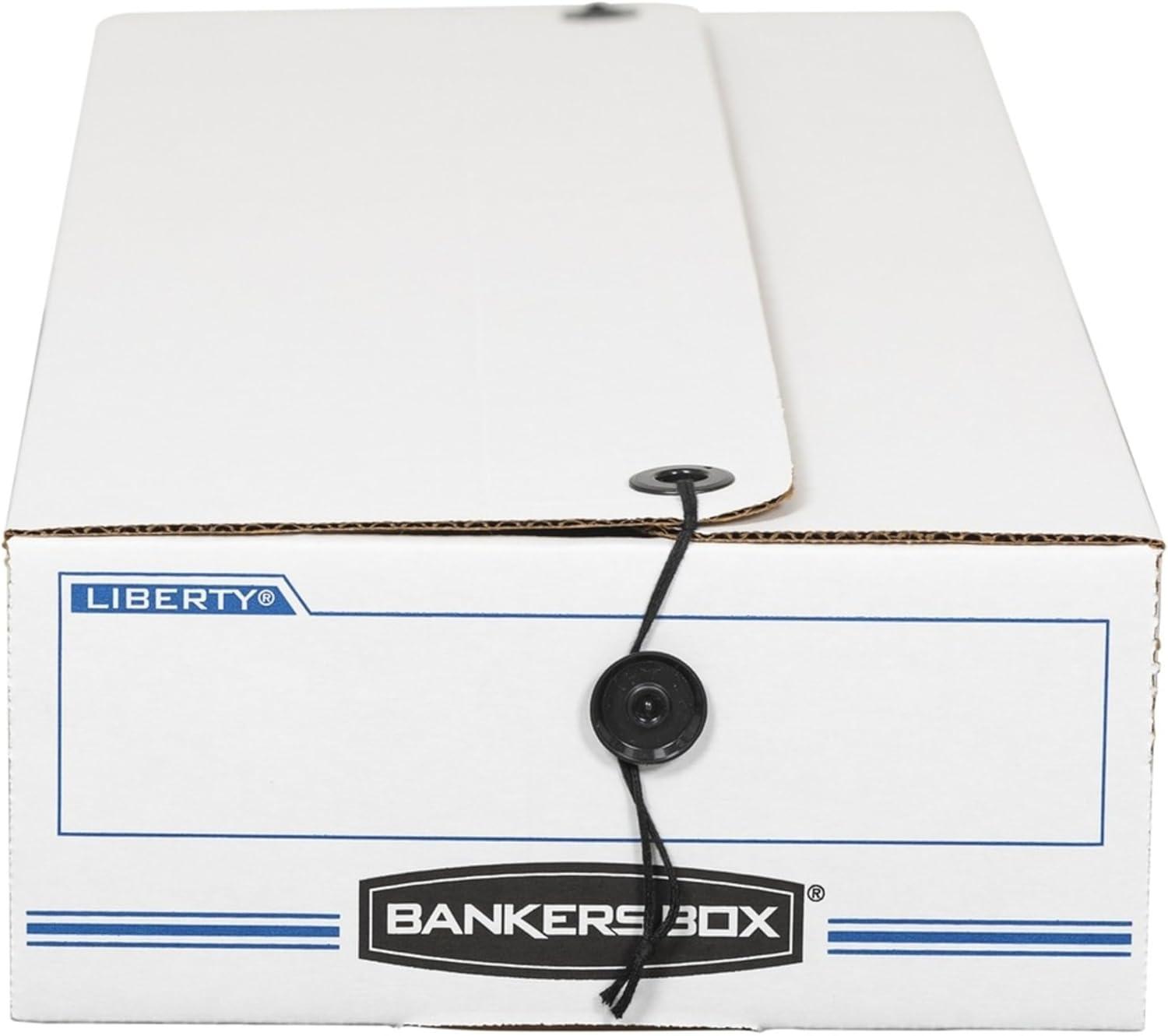 Bankers Box® Liberty Check/Deposit Slip Storage Box, 9 x 23 x 4, WE/BE, 12/Carton