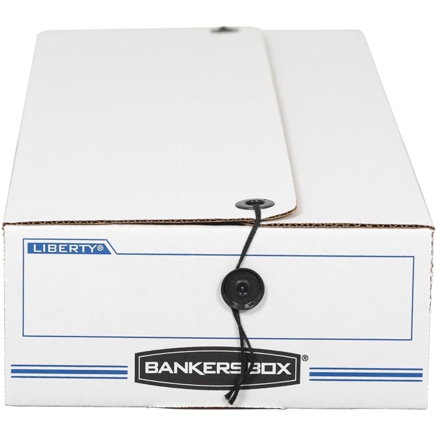 Bankers Box® Liberty Check/Deposit Slip Storage Box, 9 x 23 x 4, WE/BE, 12/Carton