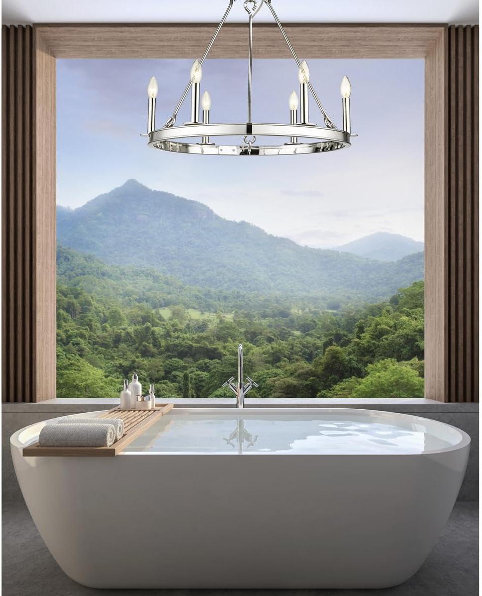 Z-Lite Barclay 6 - Light Dimmable Wagon Wheel Chandelier