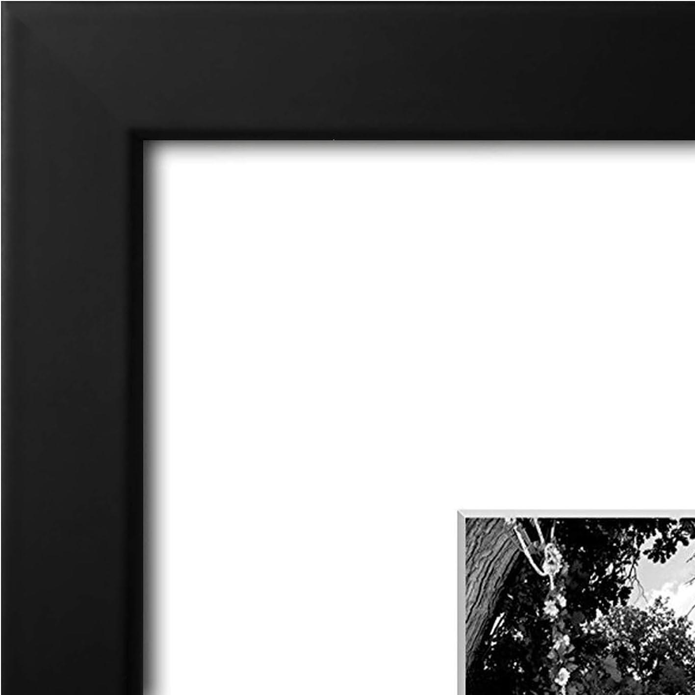 Americanflat 11x14 Picture Frame in Black - Displays 5x7 With Mat and 11x14 Without Mat - Composite Wood with Shatter Resistant Glass