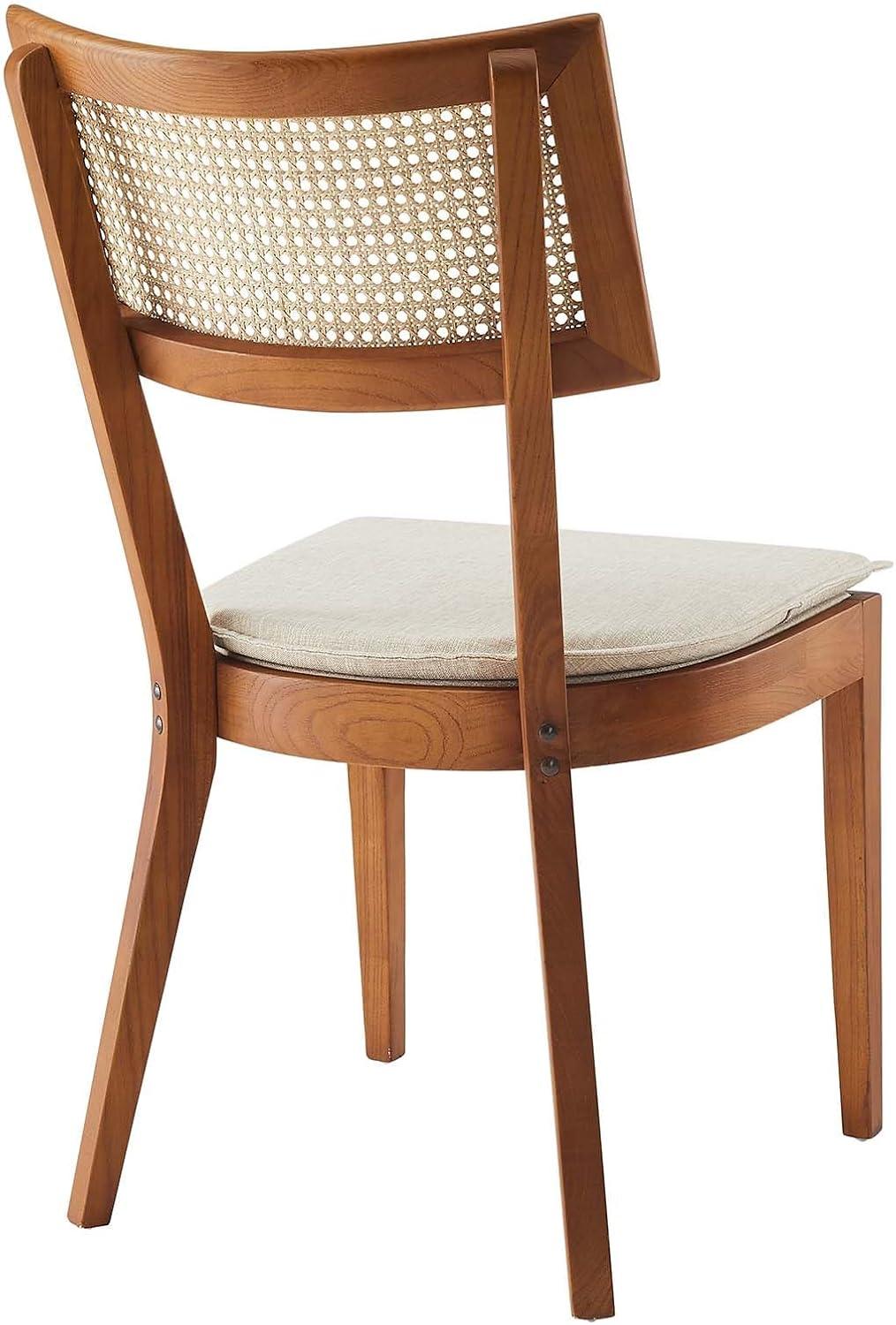 Modway Caledonia Fabric Upholstered Wood Dining Chair Set of 2