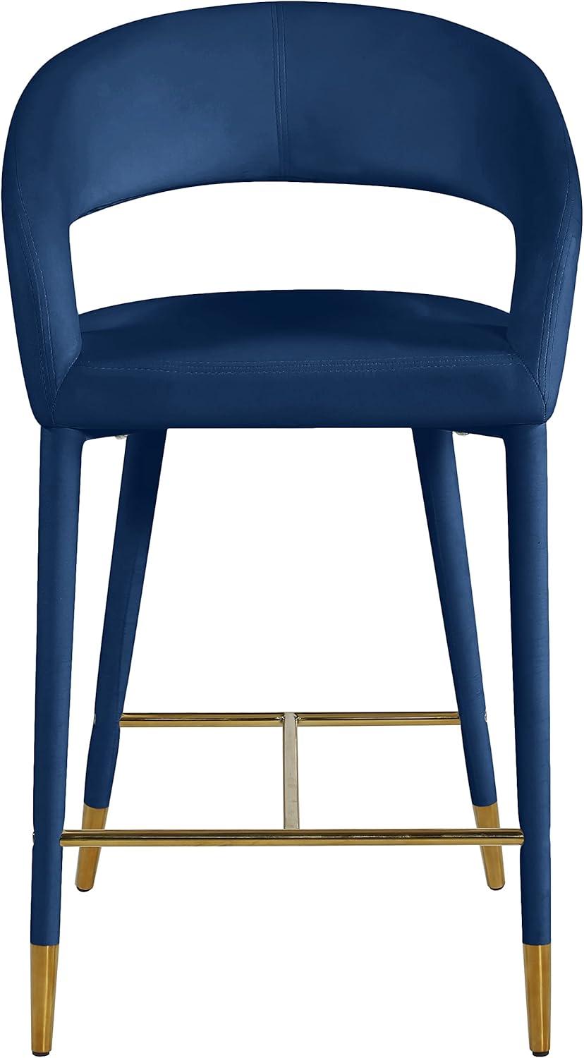 Meridian Furniture Destiny Navy Velvet Stool