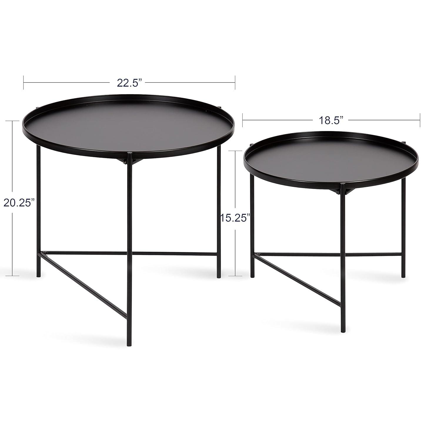 Kate and Laurel Ulani Round Metal Nesting Table, 2 Piece, Gold
