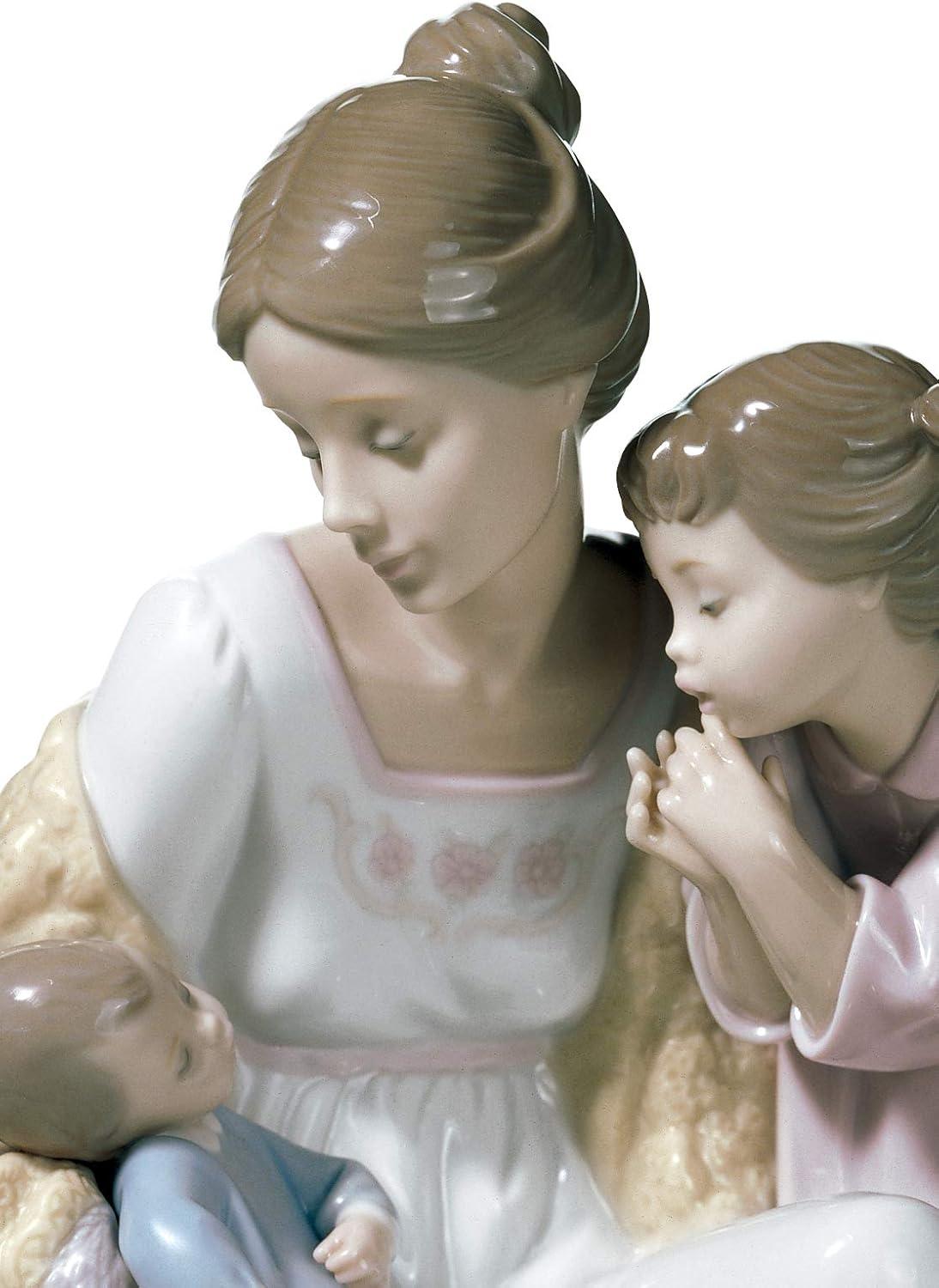 Eloquent Porcelain Family Figurine: Mother, Daughter, and Baby